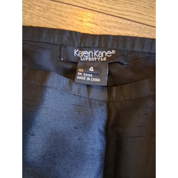 Karen Kane Women's Black Cropped Pants 100% Silk Size 4 Black - Picture 4 of 6